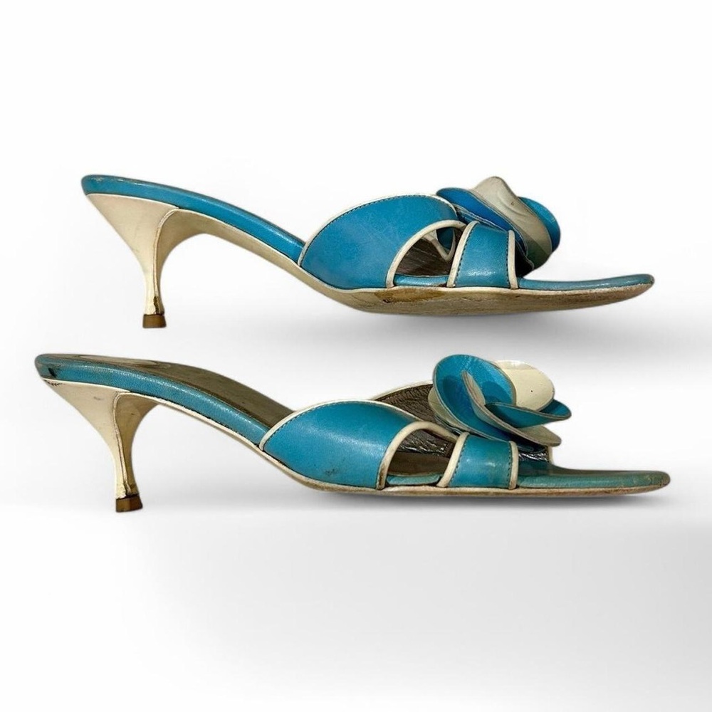 Celine Turquoise and Ivory Women's Sandals - Picture 2 of 5